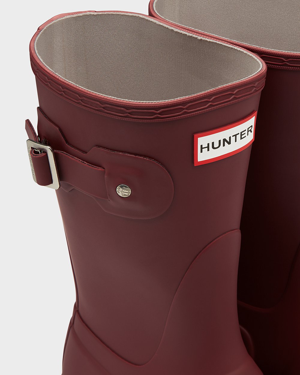 Hunter Original Short Rain Boots - Buy Online Womens Grey Red - GNZLDE503